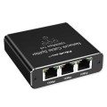 Qoltec Rozdzielacz Splitter Ethernet mini SWITCH 1x3 RJ45 | 1000Mb/s |  USB-C | Aluminium