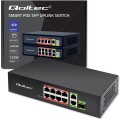Qoltec Przełącznik sieciowy SWITCH FAST Ethernet 8x RJ45 PoE 2x RJ45 Uplink 1x SFP | 120W | 1000Mb/s