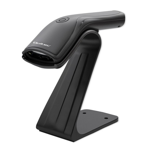 Qoltec Skaner czytnik kodów kreskowych + stojak na skaner | 1D | USB