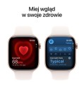Apple Watch Series 11 GPS, koperta 46 mm z aluminium w kolorze różowego złota, pasek sportowy w kolorze łagodnego różu - rozmiar M/L