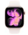 Apple Watch Series 11 GPS, koperta 42 mm z aluminium w kolorze różowego złota, pasek sportowy w kolorze łagodnego różu - rozmiar M/L