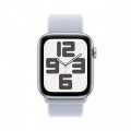 Apple Watch SE GPS + Cellular, koperta 44 mm z aluminium w kolorze srebrnym z opaskÄ sportowÄ w kolorze bĹÄkitnego obĹoku