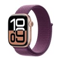 Apple Watch Series 10 GPS, koperta 42 mm z aluminium w kolorze rĂłĹźowego zĹota z opaskÄ sportowÄ w kolorze dojrzaĹej Ĺliwki