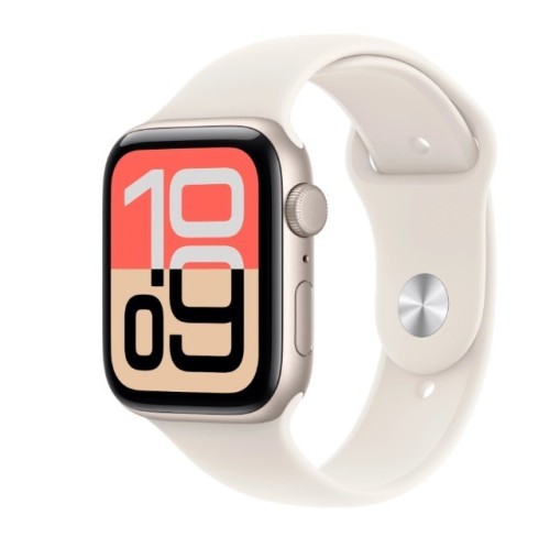 Apple Watch SE 3 GPS+Cellular koperta 44 mm z aluminium w kolorze ksiÄĹźycowej poĹwiaty, pasek sportowy w kolorze ksiÄĹźycowej poĹwiaty - rozmiar M/L
