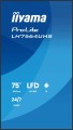 IIYAMA Monitor 75 cali LH7564UHS-B1AG, 24/7,VA,ANDROID14,4K,500cd,5000:1,    2xHDMI ,USB-C,RJ45, RS-232c, IR, 2x10W, 2xUSB, UCHWYT ŚCIENNY,iiSignage2,