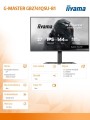 IIYAMA Monitor 27 cali GB2741QSU-B1 IPS,QHD,144Hz,1ms,2xUSB,                Adaptive G-SYNC,HDMI,DP,350cd, HAS (150) PIVOT