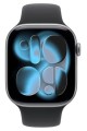 Apple Watch Series 11 GPS+Cellular koperta 42 mm z aluminium w kolorze gwiezdnej szarości, pasek sportowy w kolorze czarnym - rozmiar M/L