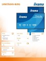 IIYAMA Monitor 50 cali LH5075UHS-B2AG,24/7,VA,ANDROID.11,4K,500cd,3xHDMI,DP, RJ45,2x10W,2xUSB,WiFi,4/32GB,24/7,A311D2, full daisy chain,