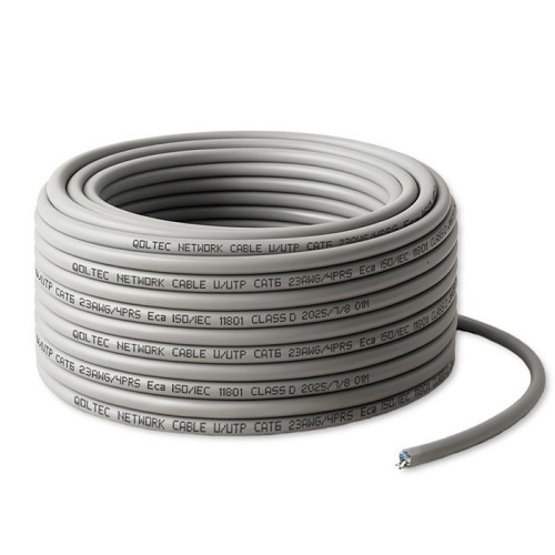 Qoltec Kabel Patchcord sieciowy skrętka UTP | Miedziany Cu | CAT6 | Highspeed 1Gb/s | LAN | 25m | Szary