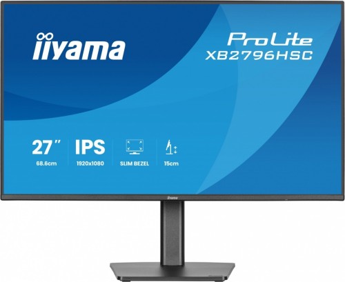 IIYAMA Monitor 27 cali XB2796HSC-B1   IPS,FHD,HDMI,USB-C (PD 65W),144Hz,    1xUSB 3.2 , 1xUSB-C, 2x2W, HAS 150/PIVOT/obrót stopy 360st