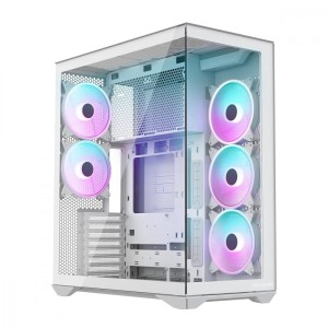 MODECOM Obudowa Volcano Space XL ARGB Full Tower 5 wentylatorów, biała