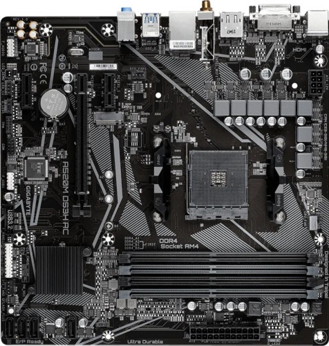 Gigabyte Płyta główna A520M DS3H AC AM4 4DDR4 /HDMI/DVI/DP M.2 mATX
