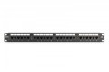 Digitus Panel krosowy (patch panel) 19'' 24x RJ45, LSA pion, kat.6, nieekranowany, 1U, prowadnica kabli, pola opisowe, Czarny