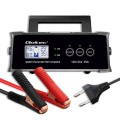 Qoltec Mikroprocesorowa ładowarka 12V 24V 25A | Prostownik z funkcją naprawy do akumulatora AGM GEL SLA | LCD
