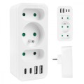 Maclean Rozdzielacz na 3 gniazda MCE248 F/W 2xUSB-A 2xUSB-C biały