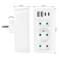 Maclean Rozdzielacz na 3 gniazda MCE248 F/W 2xUSB-A 2xUSB-C biały