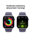 Apple Watch Series 11 GPS+Cellular koperta 46 mm z aluminium w kolorze srebrnym, pasek sportowy w kolorze mlecznego fioletu - rozmiar S/M