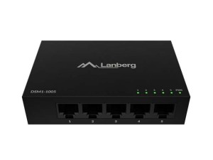 Lanberg Switch DSM1-1005 5X 1GB/S niezarządzalny Gigabit Ethernet Desktop 12V ( obudowa metalowa)