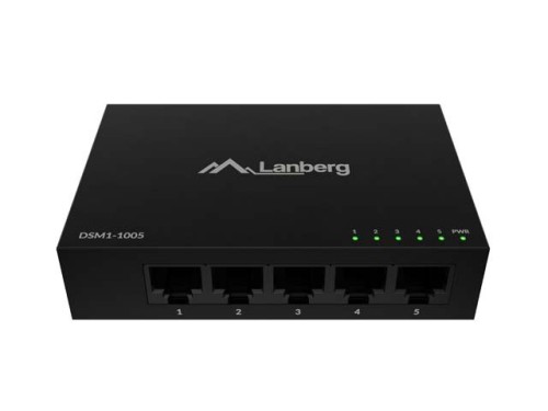 Lanberg Switch DSM1-1005 5X 1GB/S niezarządzalny Gigabit Ethernet Desktop 12V ( obudowa metalowa)