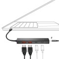 LogiLink Hub USB-C, 4-porty 2x USB-A,2xUSB-C, czarny