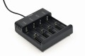Gembird Ładowarka akumulatorów USB Ni-MH + Li-ion, czarna
