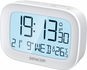 Sencor Budzik z termometrem, zegar sterowany radiem DCF77