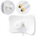 Qoltec Antena paraboliczna 4G 5G LTE | 2x19dBi | kierunkowa | zewnętrzna| 1710-2700 MHz | 3300-4200 MHz | N Female | wodoodporna | 5m