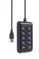 Gembird HUB USB 2.0 10-portowy czarny