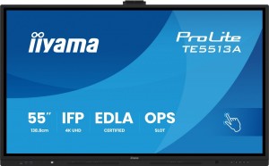 IIYAMA Monitor 55 cali ProLite TE5513A-B3AG INFRARED,40pkt,IPS,4K,500cd,1200:1,8ms  WiFi,USB, ANDROID 14, Google EDLA,2x20W, uchwyt ścienny