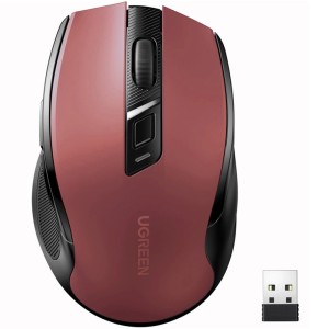 Ugreen Mysz bezprzewodowa silent click MU006 - czerwona