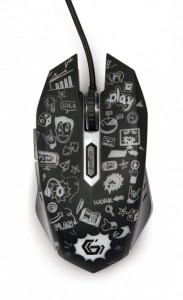 Gembird Mysz optyczna LED, 6-przyciskowa, USB, czarna