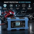 Qoltec Ładowarka 12V 10A | Prostownik z funkcją naprawy | AGM GEL LiFePO4