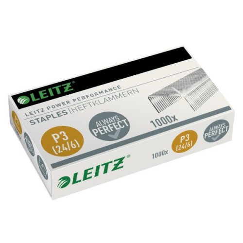 Zszywki Leitz 24/6 Power Performance P3 – 1000 szt., nóżka 6 mm, do 30 kartek.