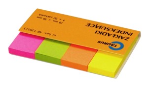 Zakładki indeksujące samoprzylepne Taurus 20x50 mm 200 szt. neonowe 48-120123