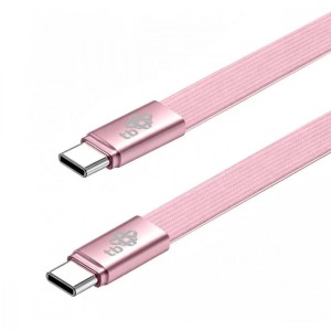 TB Kabel USB C - USB C 1m płaski pudrowy róż