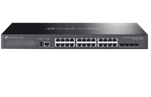 TP-LINK Przełącznik zarządzalny Omada 24-Port Gb Stackable Lite L3 SG5428X 24× Gigabit RJ45 Ports, 4× 10G SFP+ Slots, RJ45/USB Type C Console Port