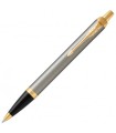 Parker IM Core Brushed Metal GT 1931670 – długopis automatyczny o wykończeniu szczotkowanego metalu, ze złotymi detalami