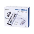 LogiLink Hub USB3.2 10-portow USB-A/C, funkcja on/off