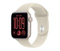 Apple Smartwatch Watch SE 3 GPS, koperta 40mm z aluminium w kolorze księżycowej poświaty, pasek sportowy w kolorze piaskowym - rozmiar S/M