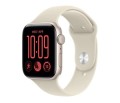 Apple Smartwatch Watch SE 3 GPS, koperta 44mm z aluminium w kolorze księżycowej poświaty, pasek sportowy w kolorze piaskowym - rozmiar S/M