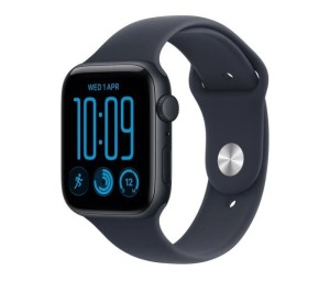 Apple Smartwatch Watch SE 3 GPS, koperta 44mm z aluminium w kolorze północy, pasek sportowy w kolorze granatowym - rozmiar S/M