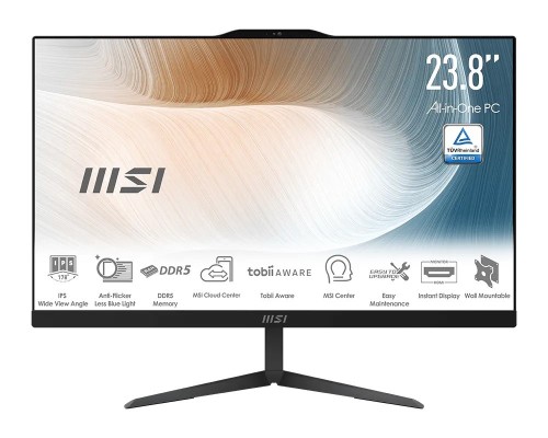 MSI Komputer All-in-One Modern AM242P 1M-1223EU W11PRO/IC5 120U/8GB/512SSD/UMA/23.8 cali/Czarny