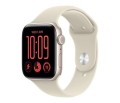 Apple Smartwatch Watch SE 3 GPS + Cellular, koperta 44mm z aluminium w kolorze księżycowej poświaty, pasek sportowy w kolorze piaskowym - rozmiar S/M