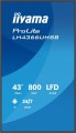 IIYAMA Monitor  profesjonalny 43 cale LH4366UHSB-B1AG 4K, VA, A14, 800cd, 4000:1, 6,5ms,2xHDMI, USB-C, RJ45, 2xUSB, 2x10W, WiFi, iiSignage2, RAM: 4GB,