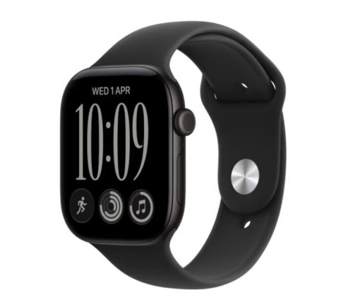 Apple Watch seria 12 GPS+Cellular, koperta 46 mm z aluminium w kolorze czarnym, pasek sportowy w kolorze czarnym - rozmiar M/L