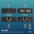 Digitus Przedłużacz (extender) po skrętce kat.6 USB 2.0 do 150m, 4x USB-A do 480 Mbps, 1x RJ45 (Gigabit Ethernet) - zestaw (odbiornik/nadajnik)