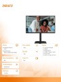 AOC Monitor 24E4CV 23.8 cala IPS 120Hz HDMI DP USB-C RJ45 Pivot Głośniki