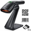 Qoltec Bezprzewodowy czytnik kodów kreskowych 1D 2D + stojak na skaner |QR | EAN | USB