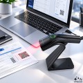 Qoltec Bezprzewodowy czytnik kodów kreskowych 1D 2D + stojak na skaner |QR | EAN | USB