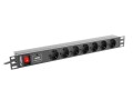 LANBERG Listwa zasilająca Rack PDU 1U 7x Schuko 2m 10A czarna